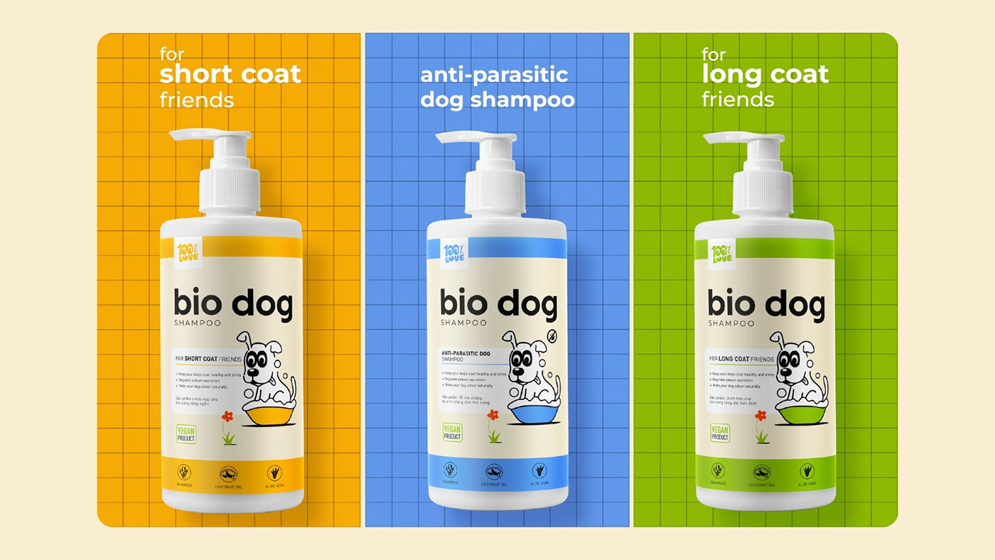 Pet Packaging brand identity shampoo beauty vegan healthy