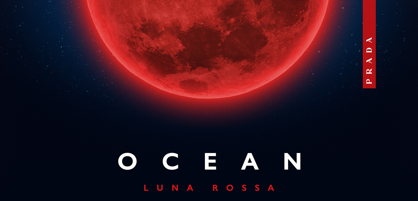 Red moon on a prada luna rossa ocean logo