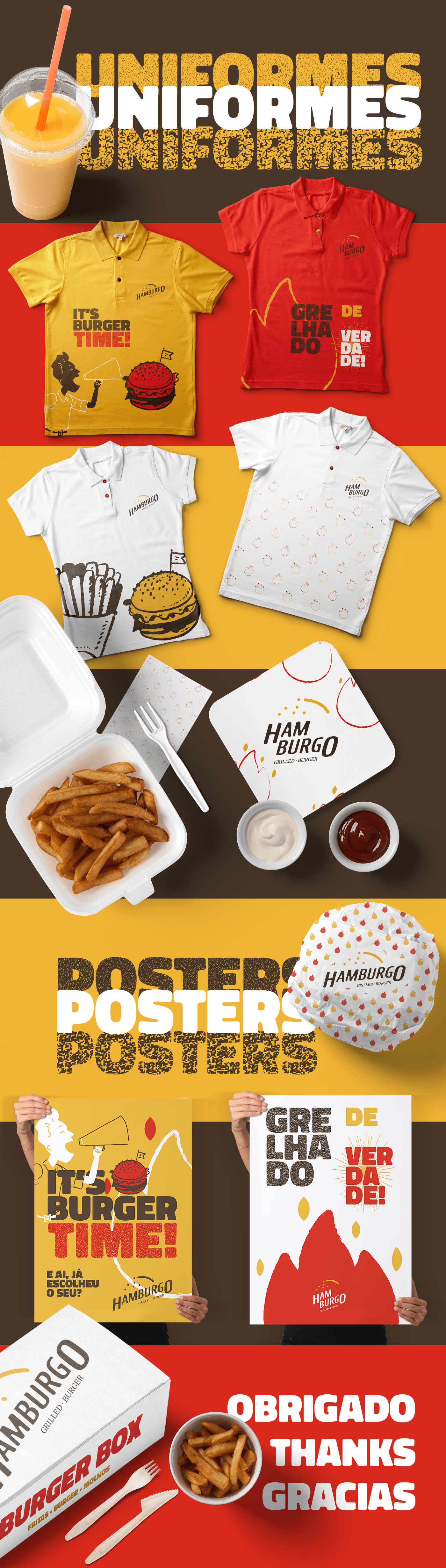 brand brading logo burger fastfood identity Packaging embalagem potato Food 