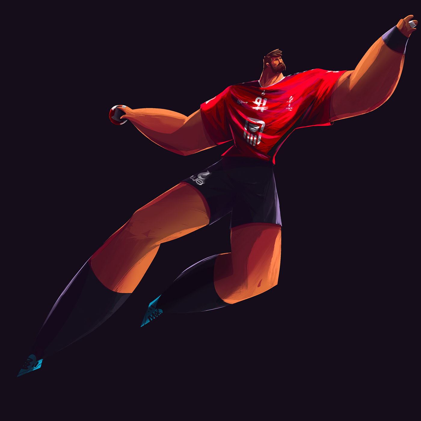 american football Character Character design  color concept art football handball ILLUSTRATION  player team
