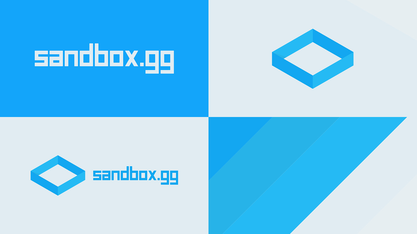 Gaming design modern Isometric geometric blue overwatch  coaching sandbox social media