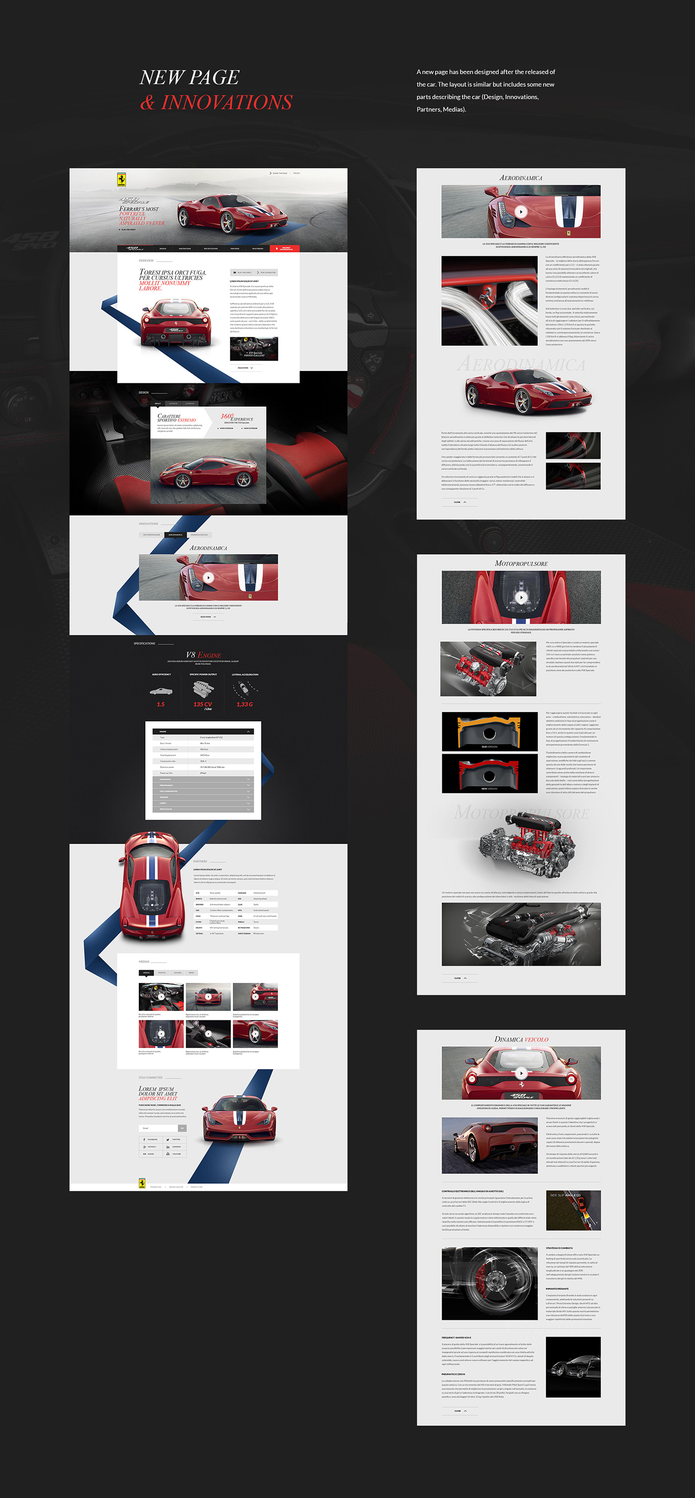 FERRARI design 458speciale car bigyouth art direction  Webdesign UI ux