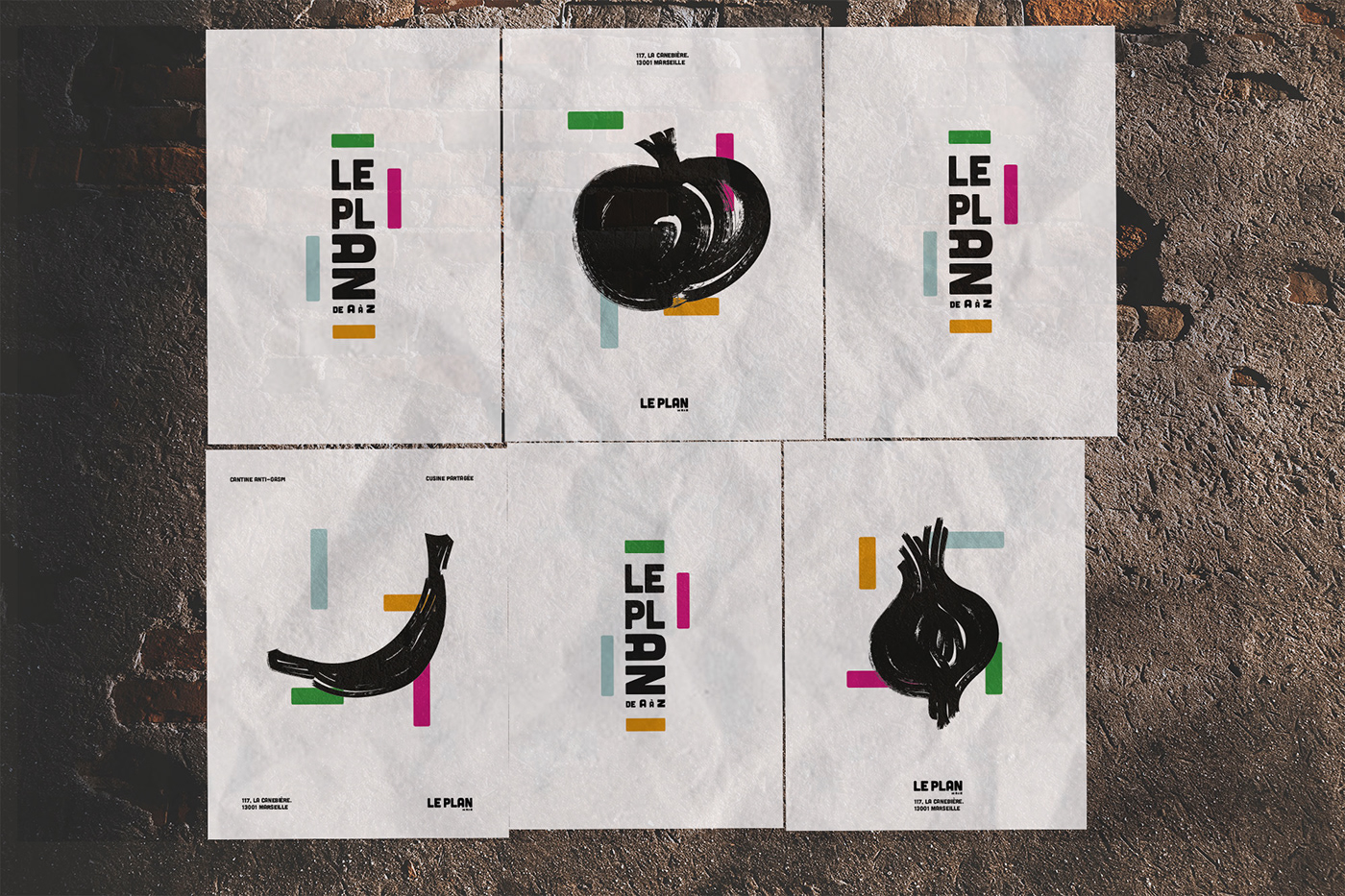 restaurant marseille solidaire Logo Design Bold Typography colorful cooking Urban Design cantine fooding