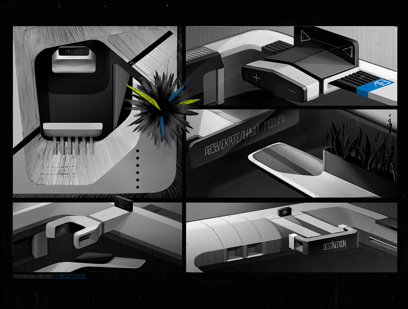 automotive   Autonomous black and white Car Interior Design Development doodles future seats sketch steering wheel
