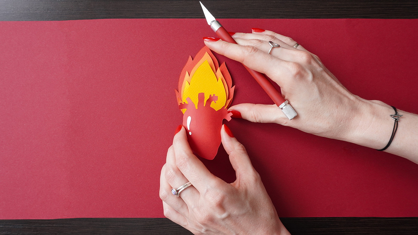 animation  stop motion paper paper art paper craft heart Valentine's Day Love artwork art