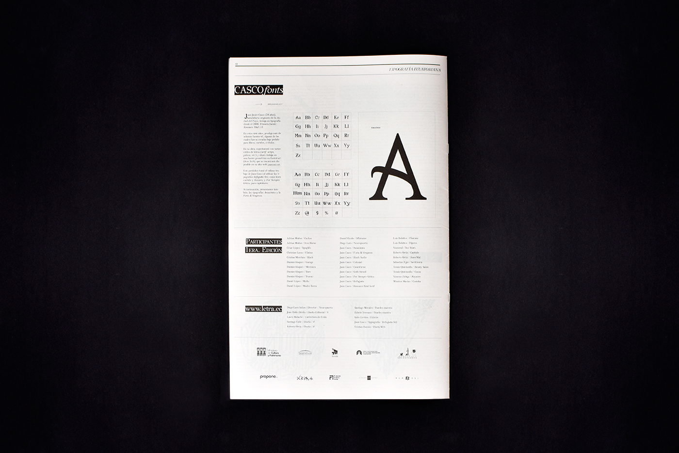 paper type tipografia design Ecuador letra catalogo Project numeral black white