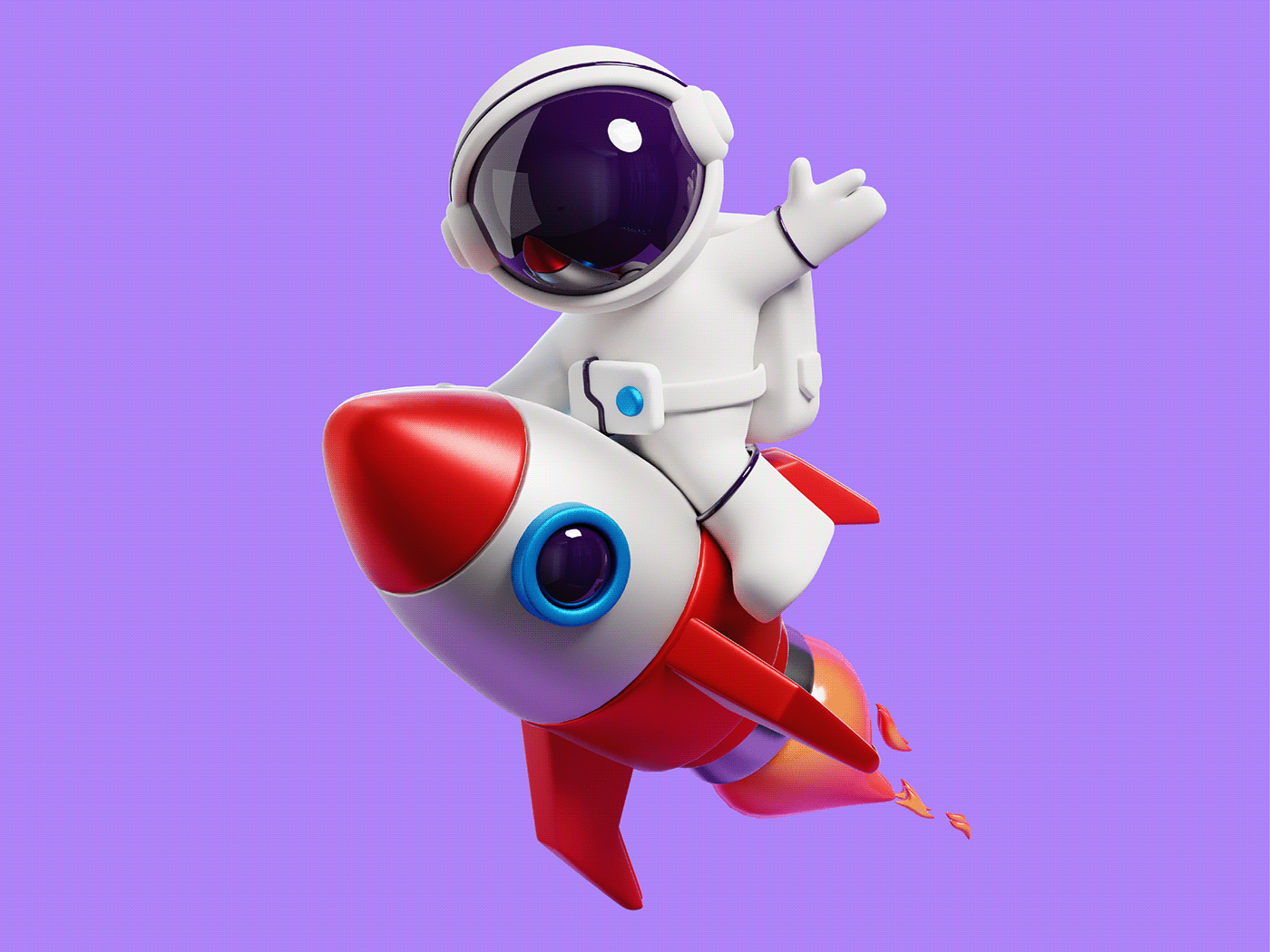 ILLUSTRATION  Icon logo Character astronaut Space  rocket 3d design blender 3d modeling