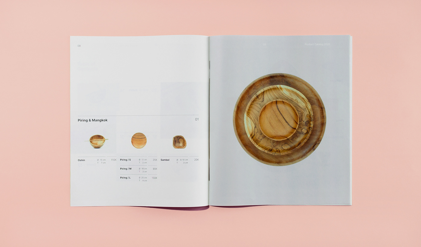 book catalog editorial design  graphic design  Layout minimalist Product Photography teak wood