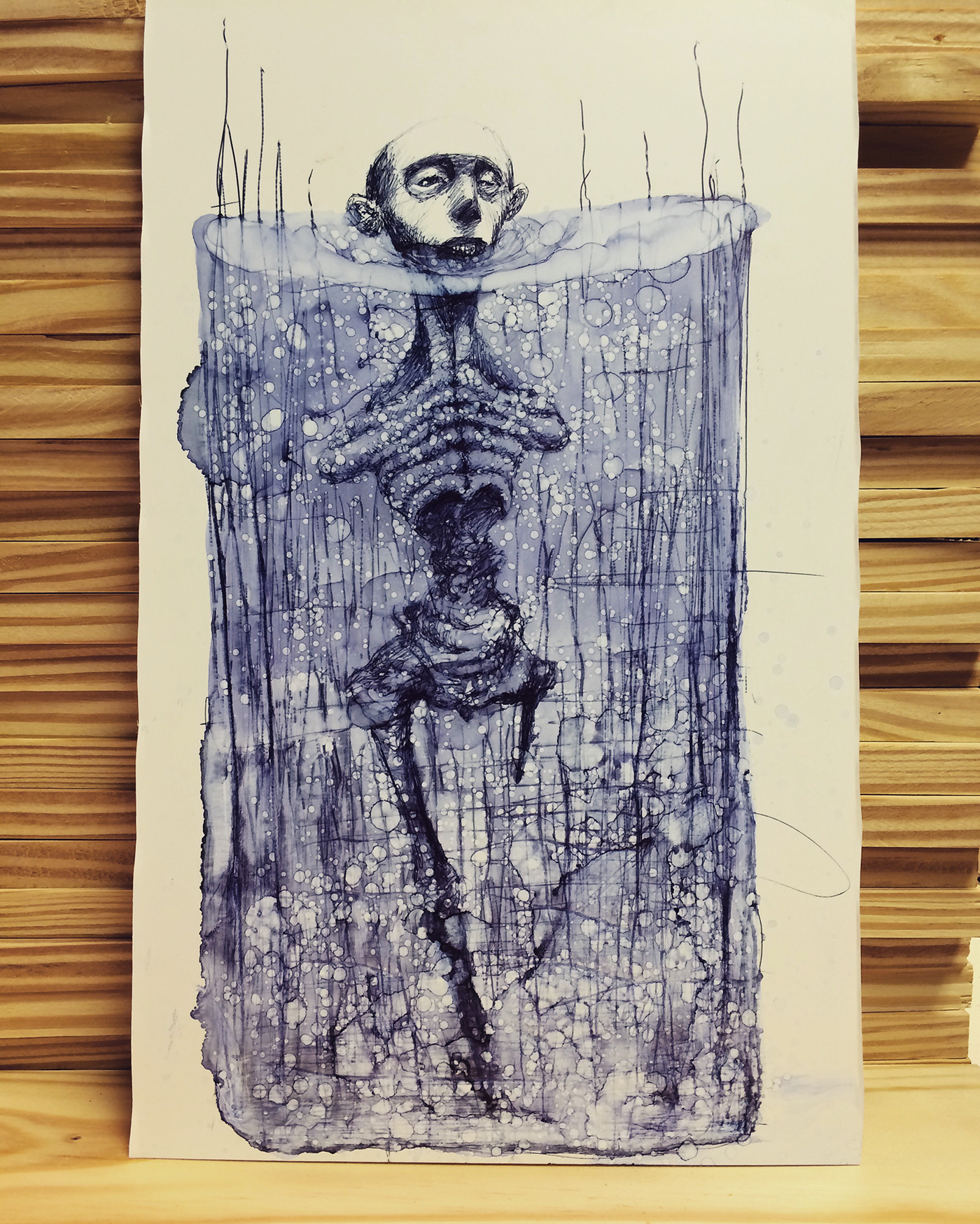 ink alcohol creature dark surreal experimental expressive messy horror concept art