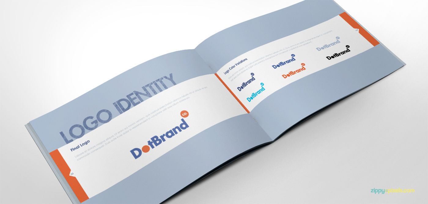 Free Brand Book Template Cool Blue on Behance