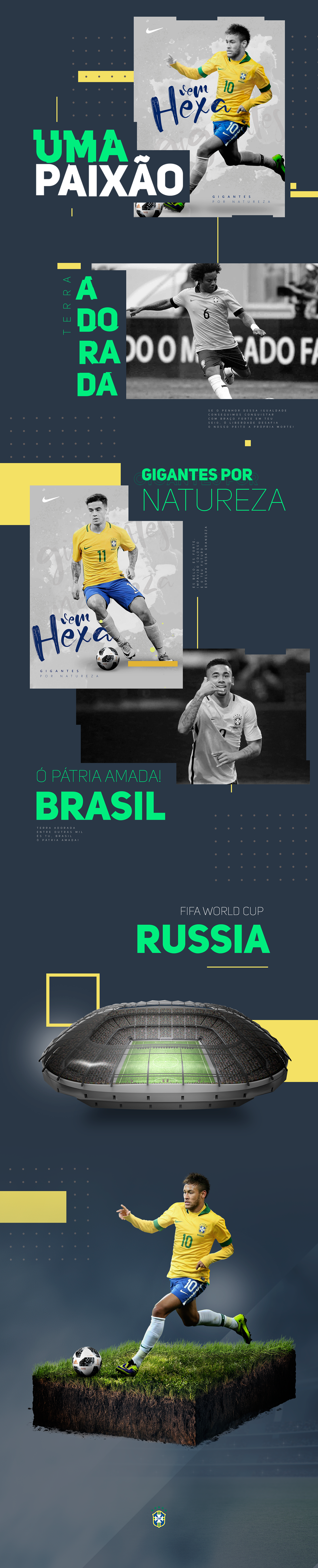 Brasil seleção brasileiro Neymar Copa hexa campeão Nike CBF Russia