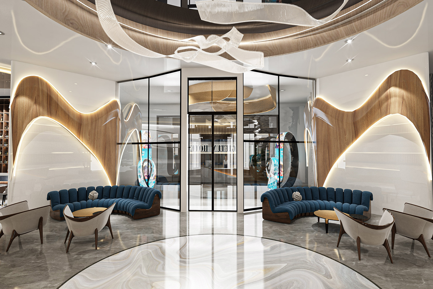 Interior architecture Render visualization hotel bar furniture luxury design interior design 