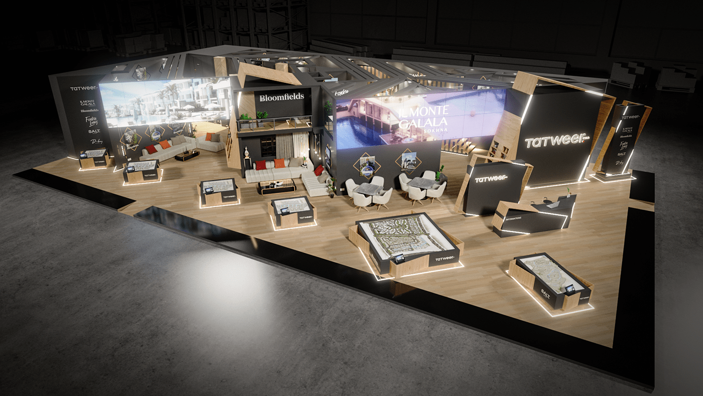 booth Exhibition  Stand Exhibition Design  3D Render vray exhibition stand booth design expo
