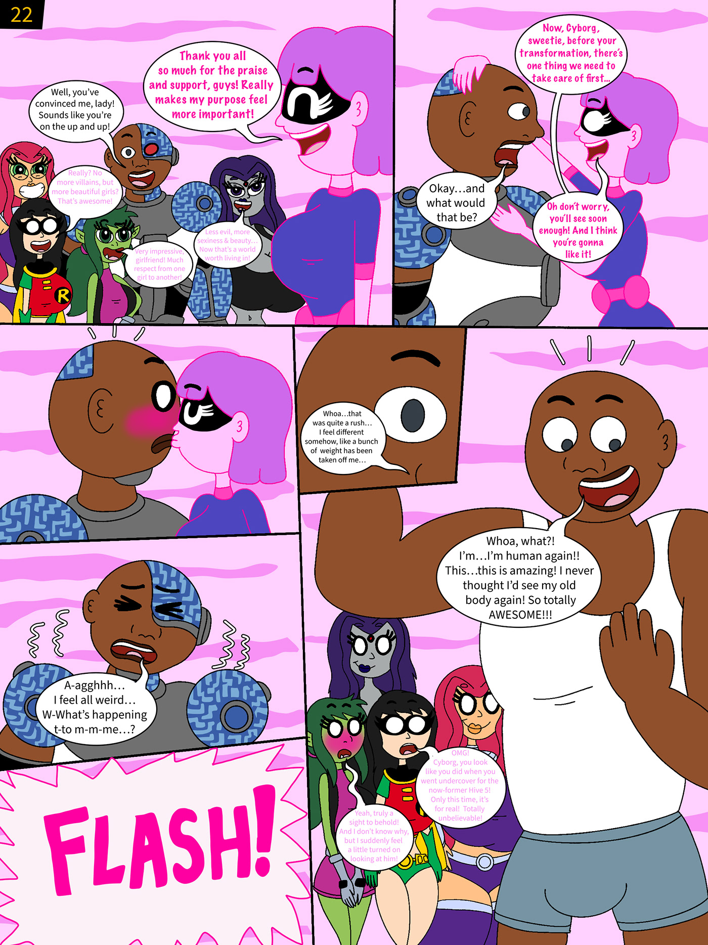 comic Teen Titans feminization