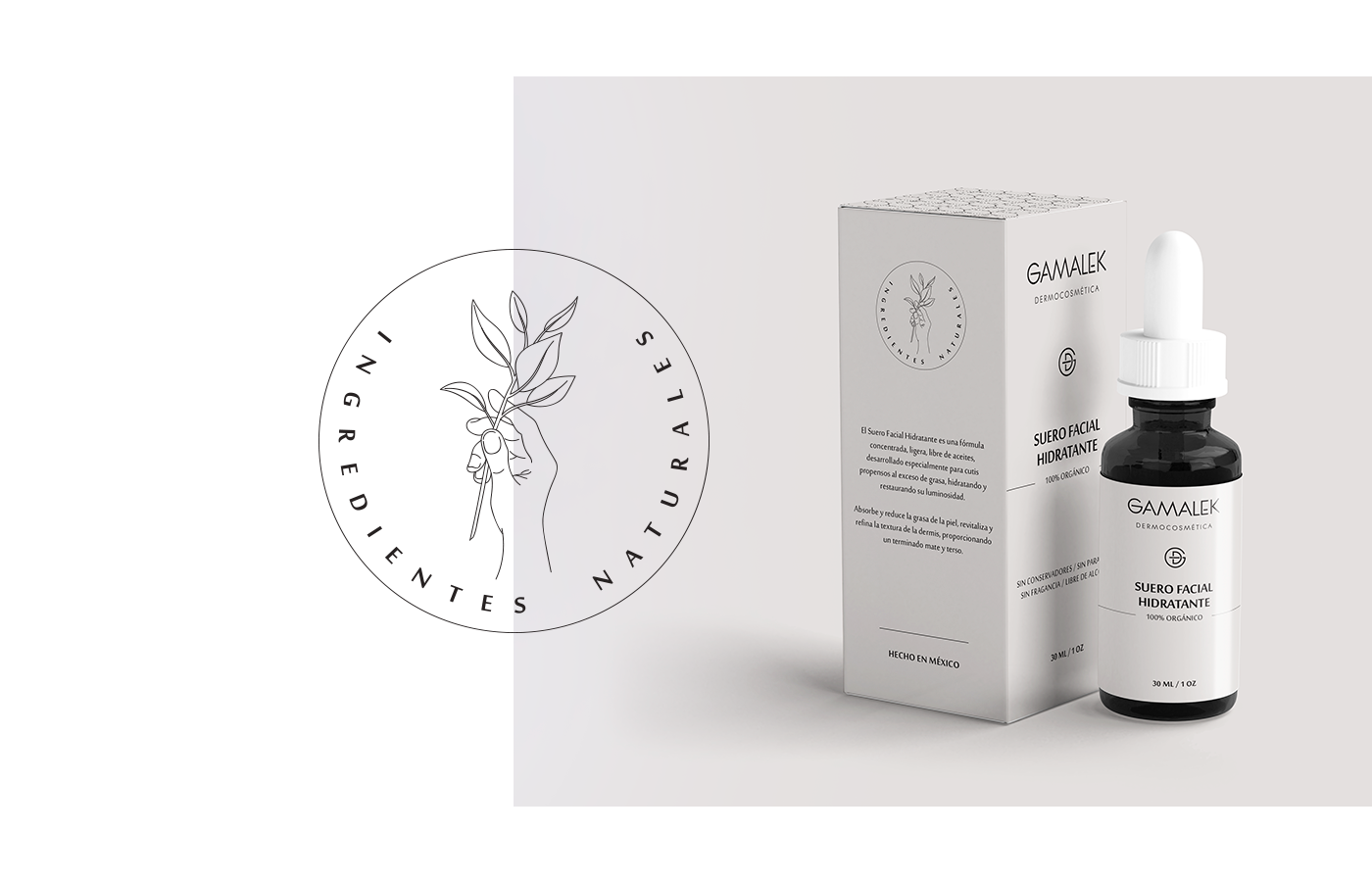 branding  facial logo minimal natural organic Packaging serum skincare suero
