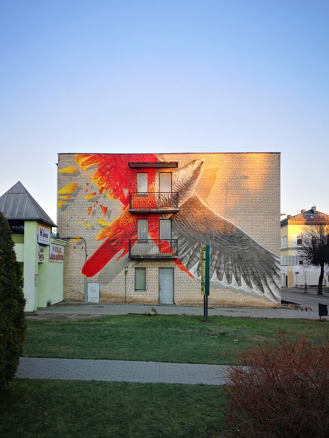 eagle fenix Flying gyvagrafika lithuania pasvalys streetart