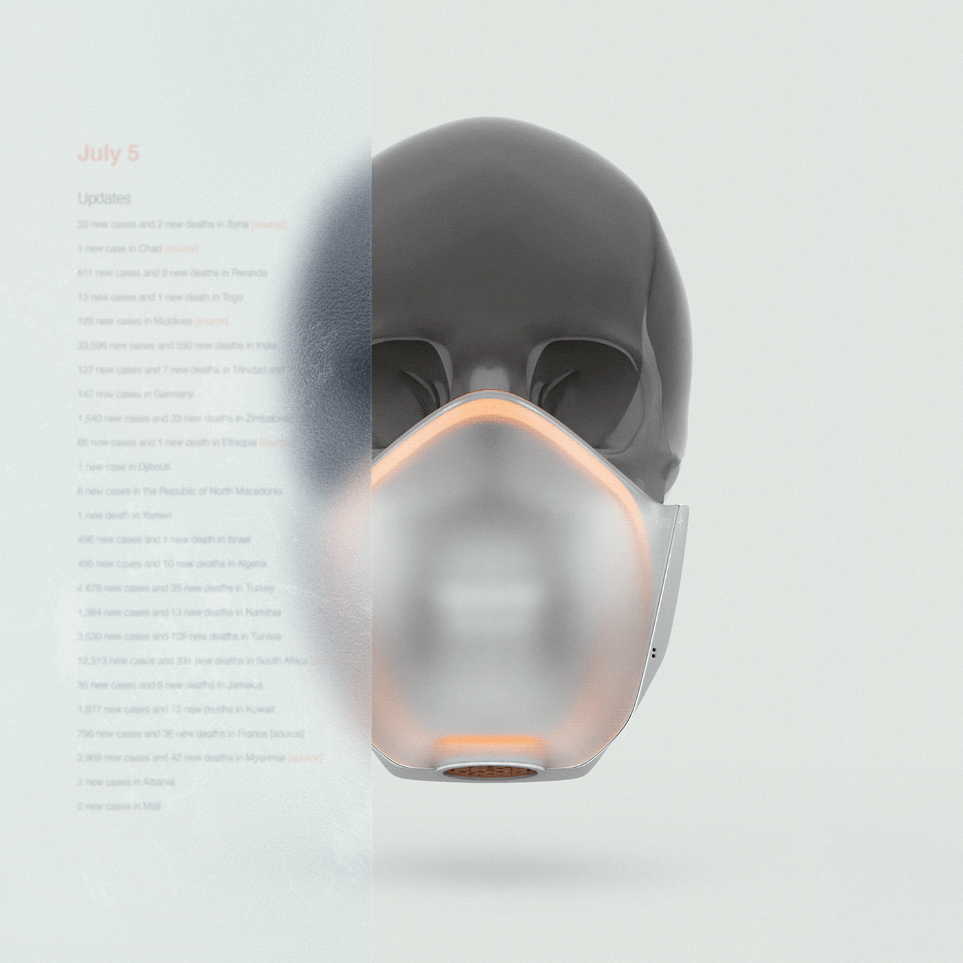 COVid industrial mask medical Polestar product Respirator Health skull virus
