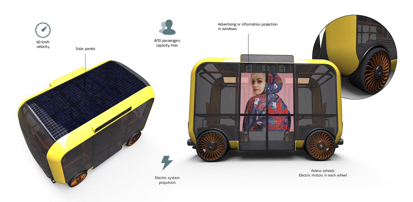 bus concept transportation mobility Urban electric autonomus