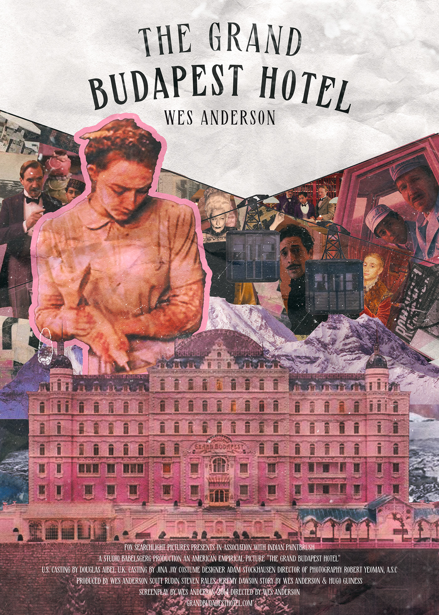 movie poster wes anderson collage art design Graphic Designer photoshop designer the grand budapest hotel