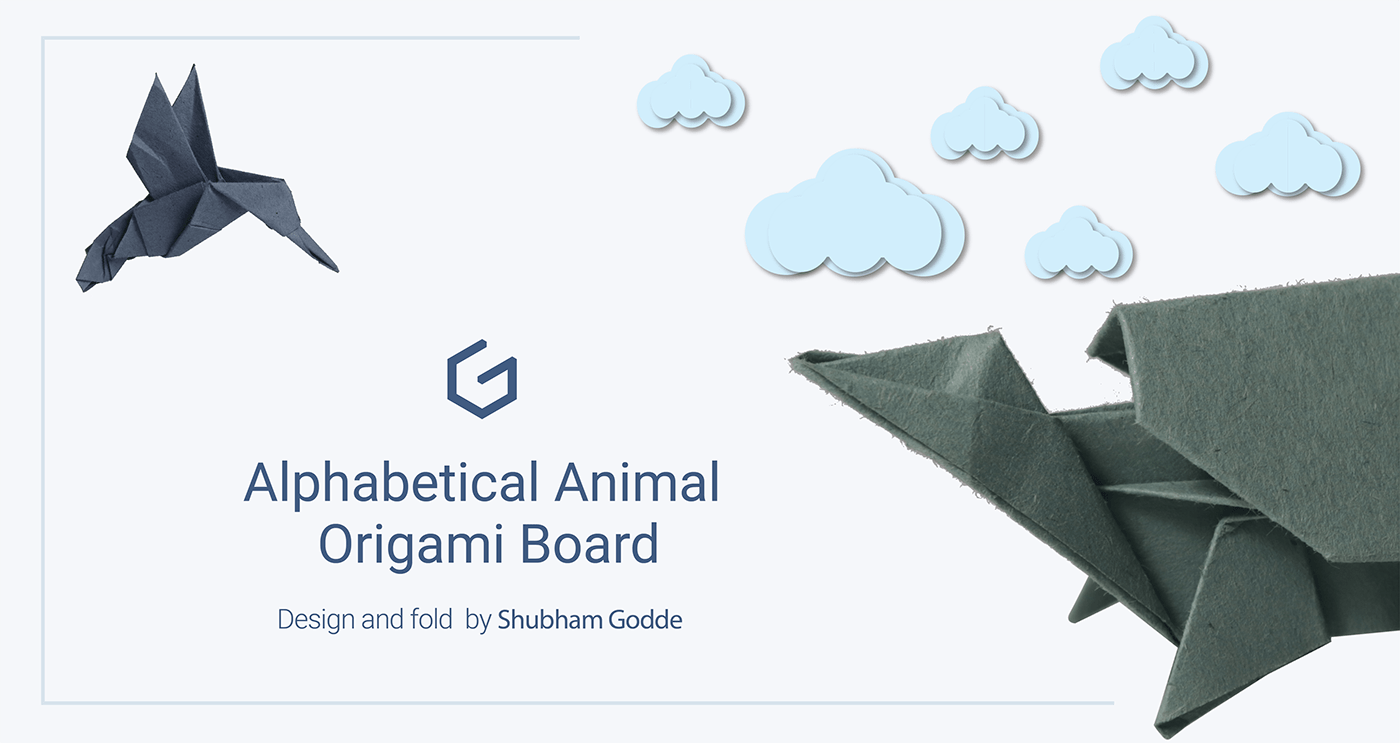 alphabetical animals art creative educational font kids origami  paper