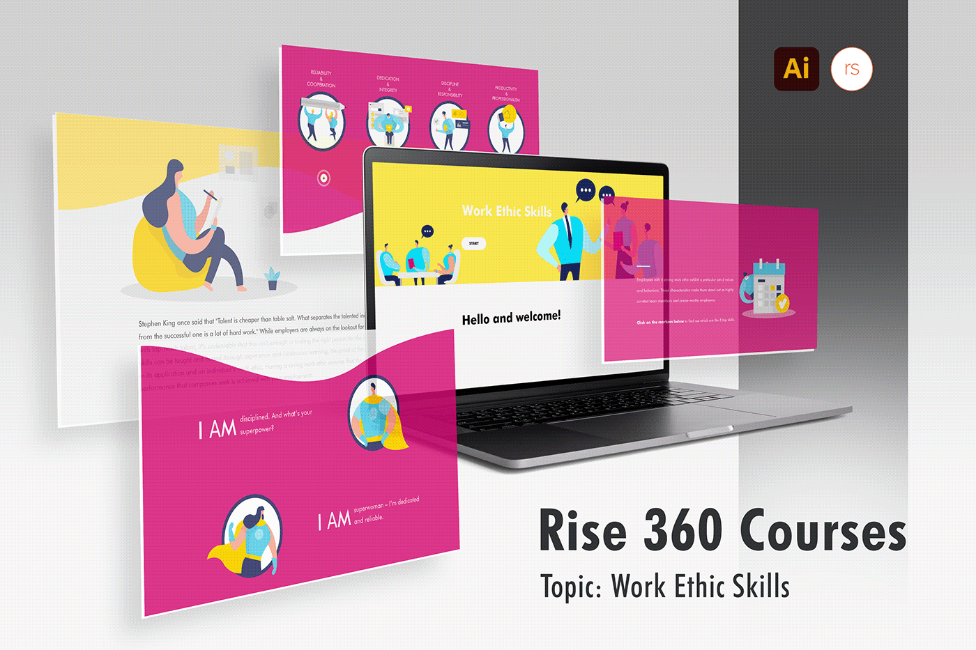 Articulate eLearning interactive RISE360 scorm softskills workethics