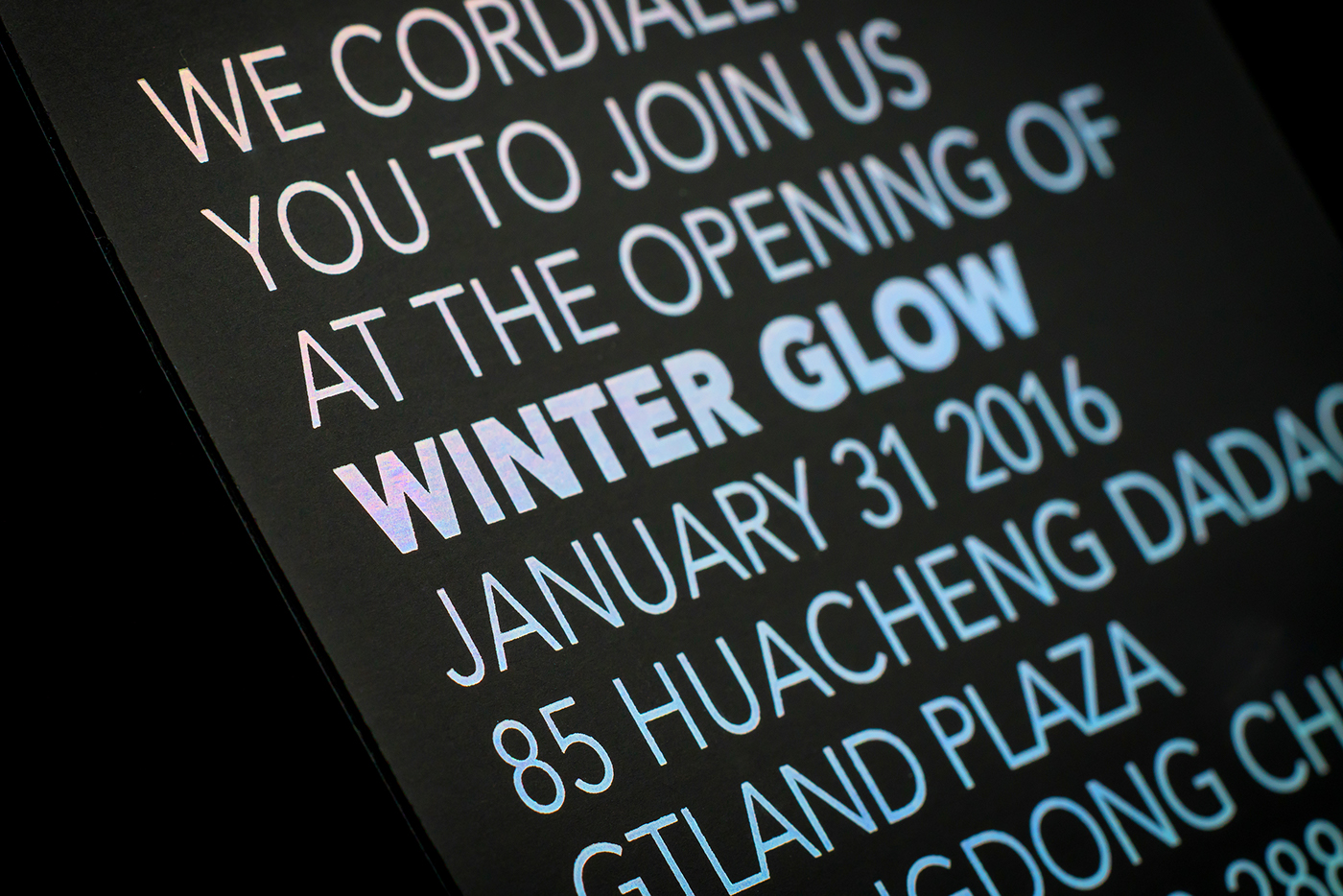 winter glow Invitation card Exhibition 