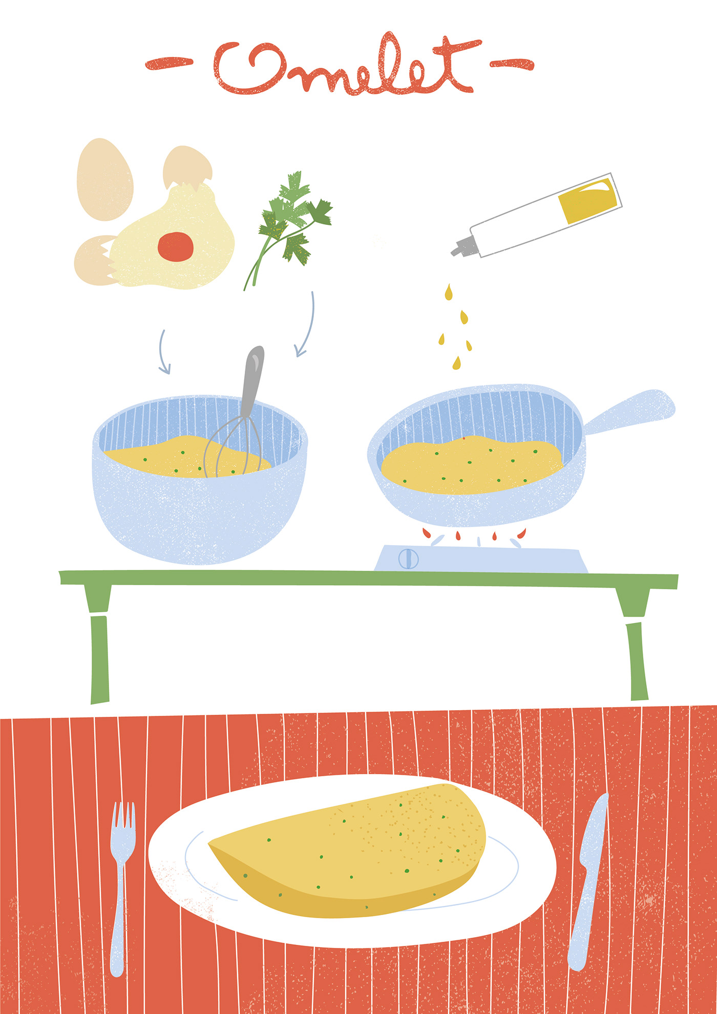 ILLUSTRATION  Food  omelet kids