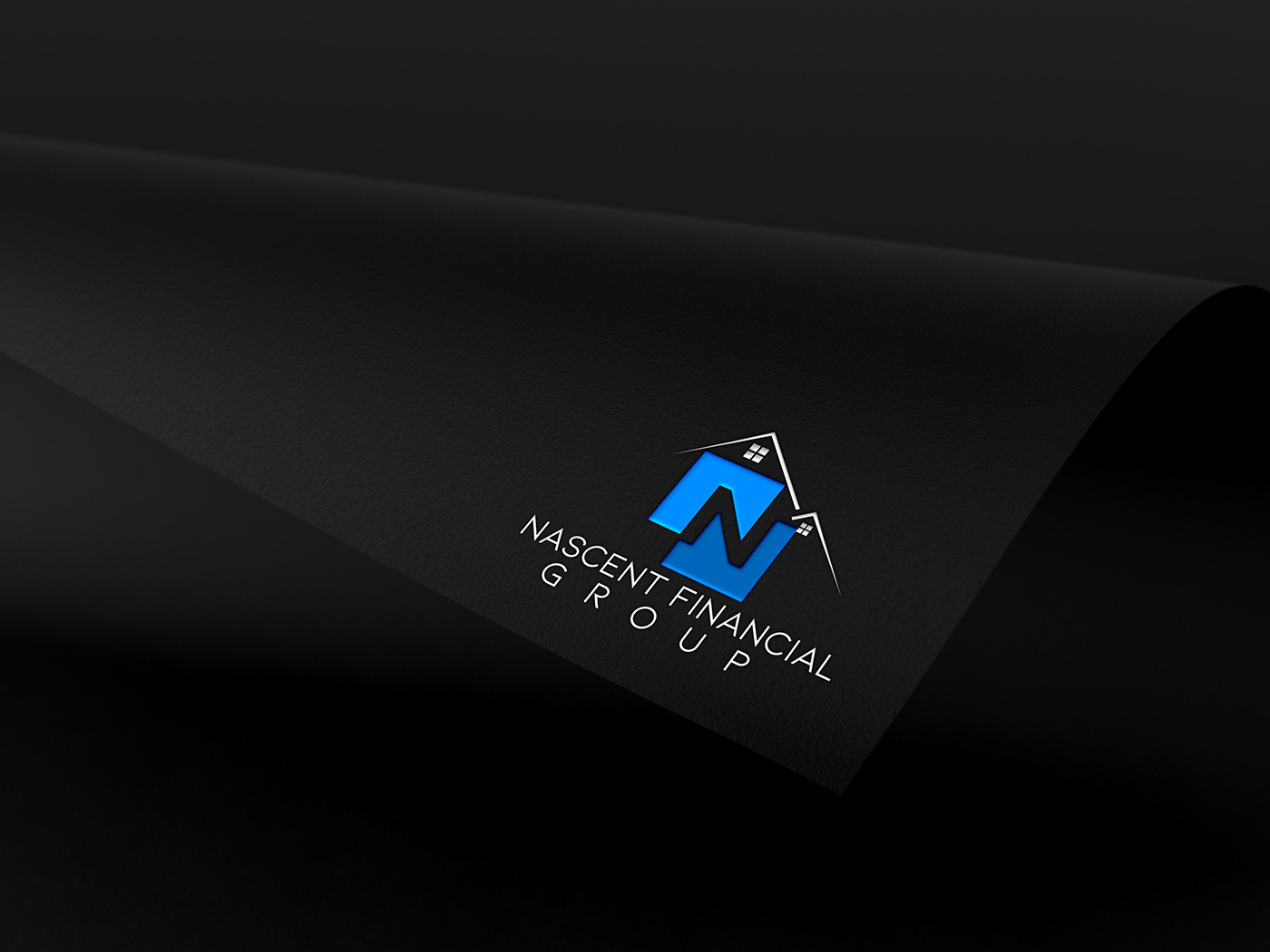blue clean corporate design home Logo Design minimalist modern professional Real estate logo