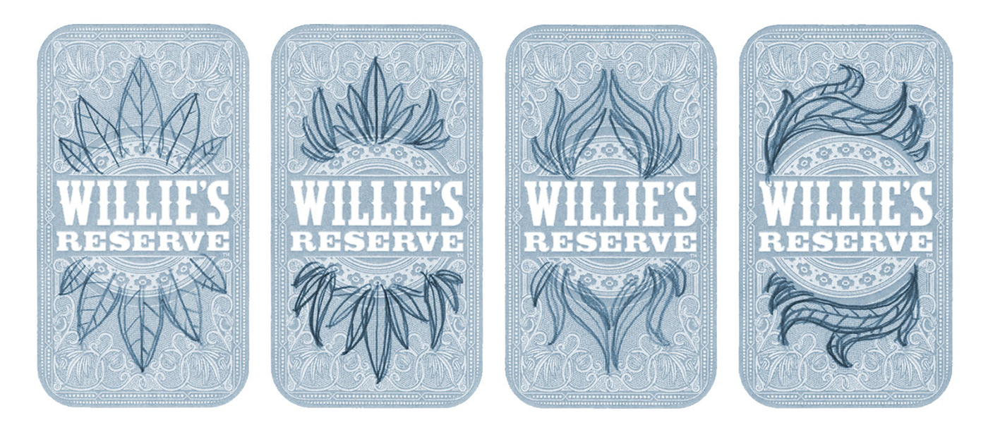 marijuana cannabis weed willie nelson tin Packaging joints Willie's Reserve print design  embossed