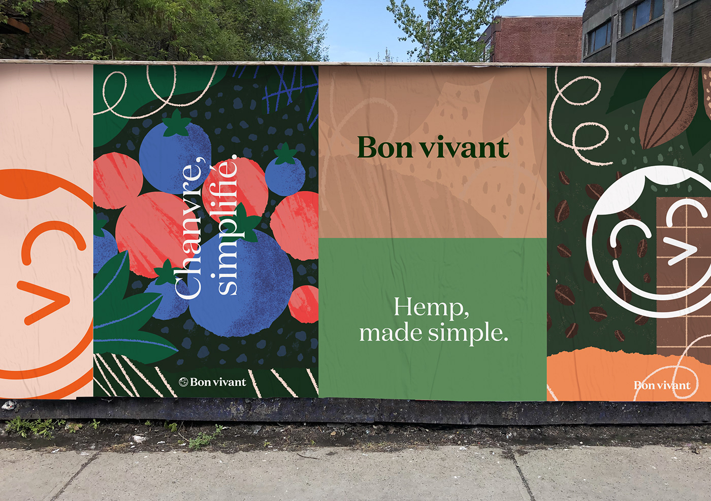 brand Food  hemp logo identity bonvivant