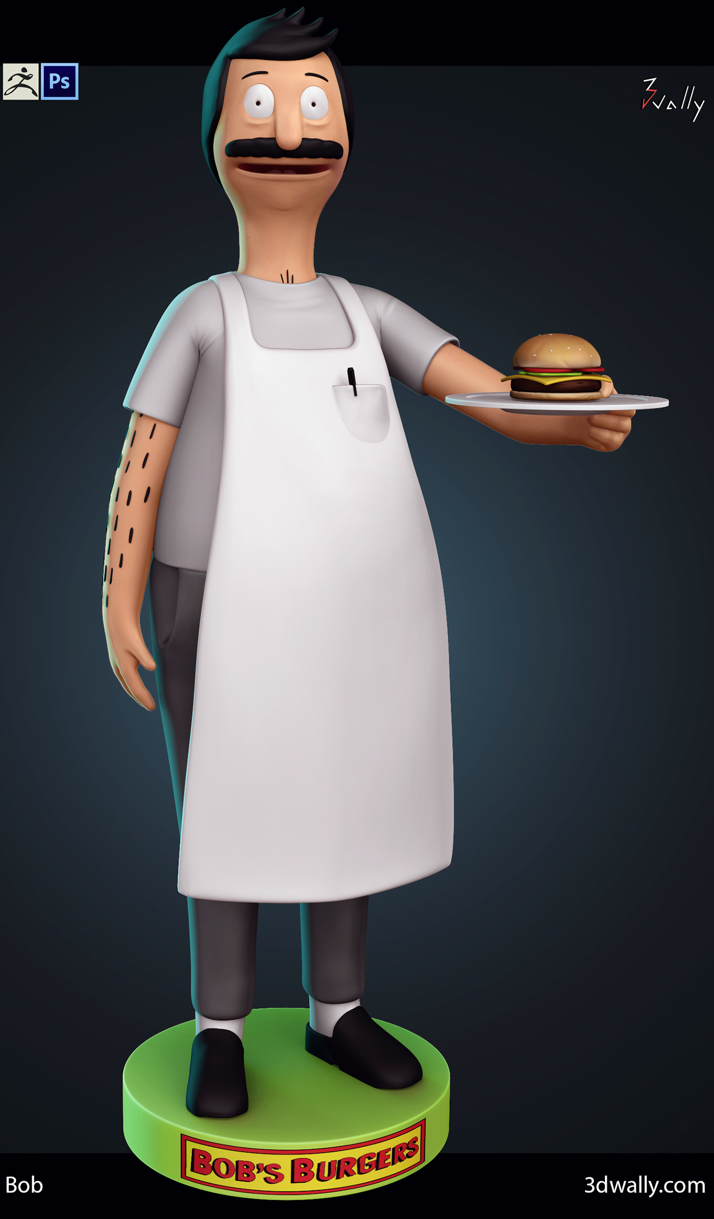 bobs Burgers 3D characters Zbrush animation  toy design figure collectible