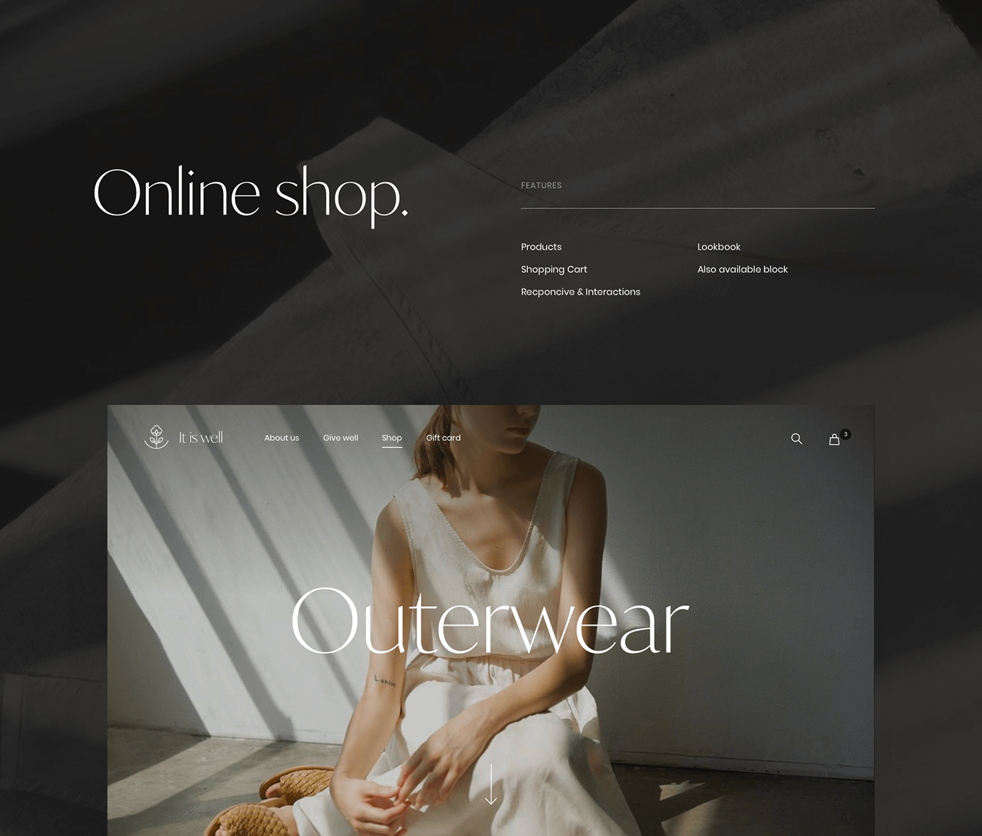 animation  concept e-commerce Interaction design  Minimalism ux/ui design Web Design  Website Fashion 