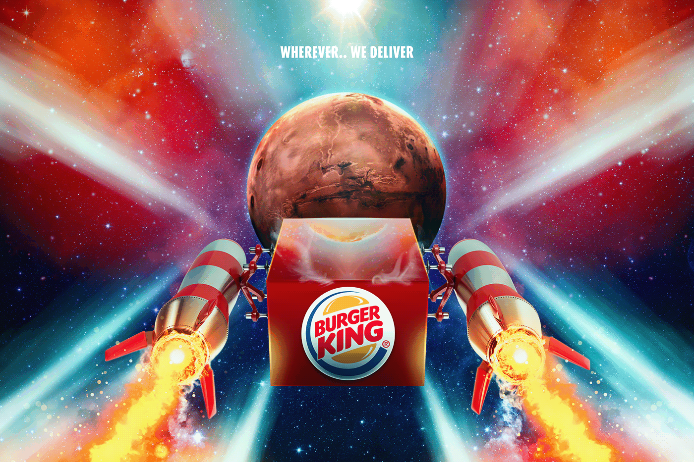 creative Burger King mcdonald's Advertising  Space  burger colors social media trends Qatar