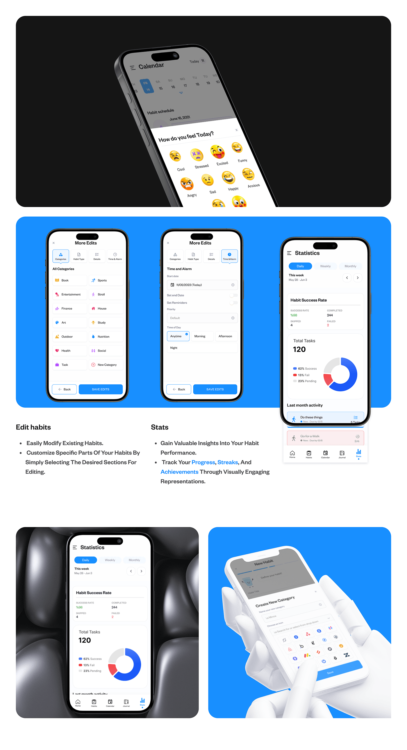 to-do UI/UX ui design Mobile app Case Study Figma app design ux habits Design Inspiration