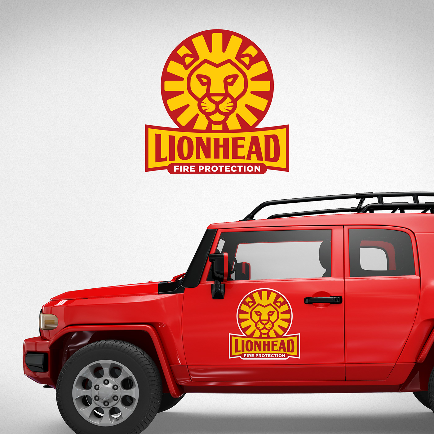 fireprotectiondesign lionhead logo logodesign