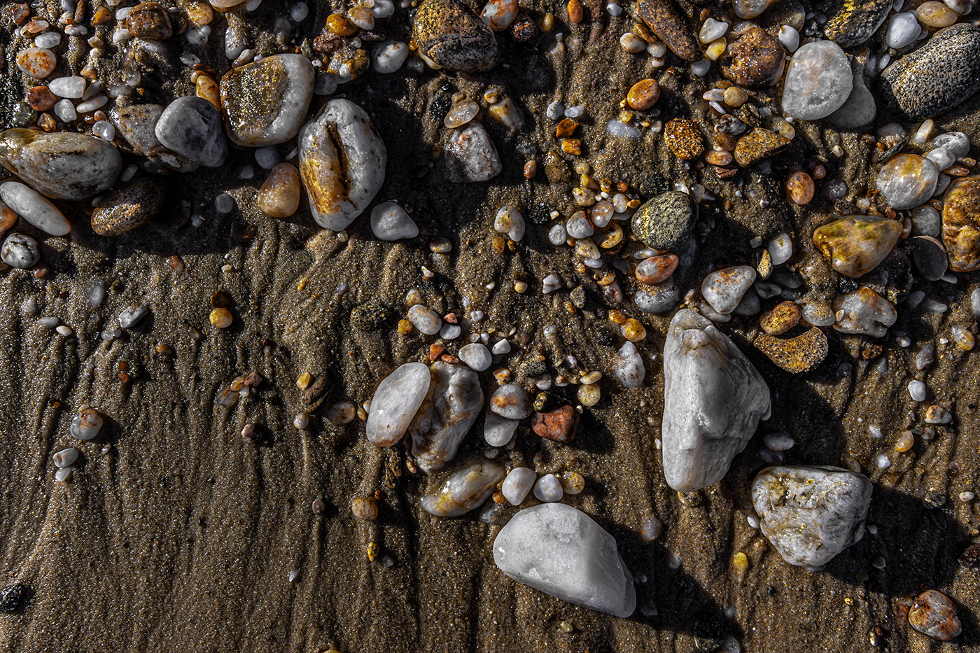 shore beach sand stones rocks sea Ocean Digital Art  colors composition