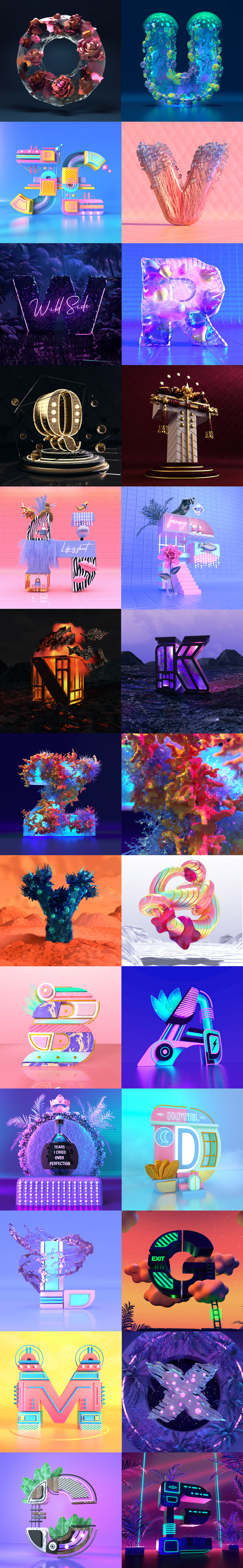 36daysoftype 36days 3D 3DType neon cinema4d 3Dillustration 3dart