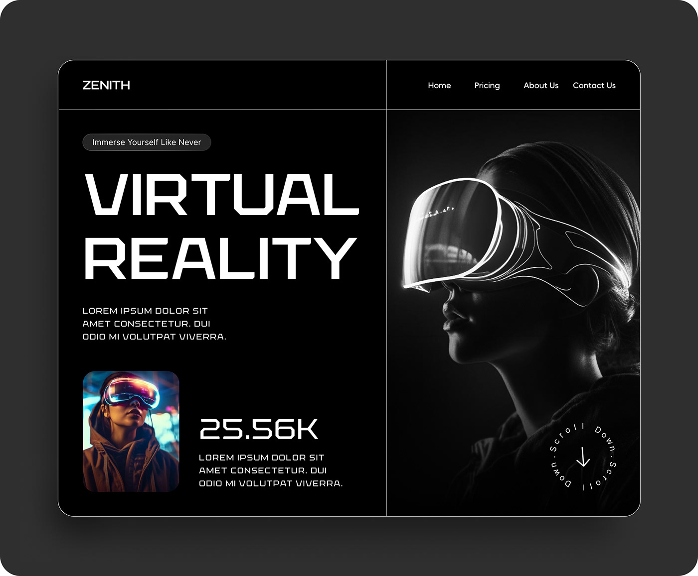 virtual reality website VR WEBSITE DESIGN ui design Website Design Landing Design Web Design  VR UI/UX Design