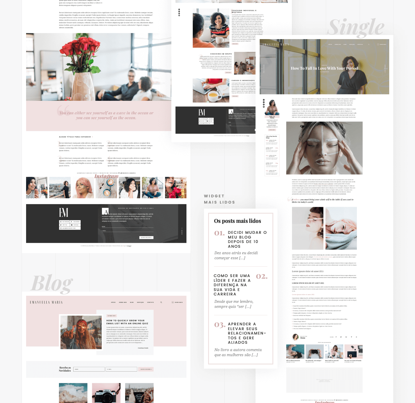 Blog feminine layout Interface UI ui design user interface wordpress