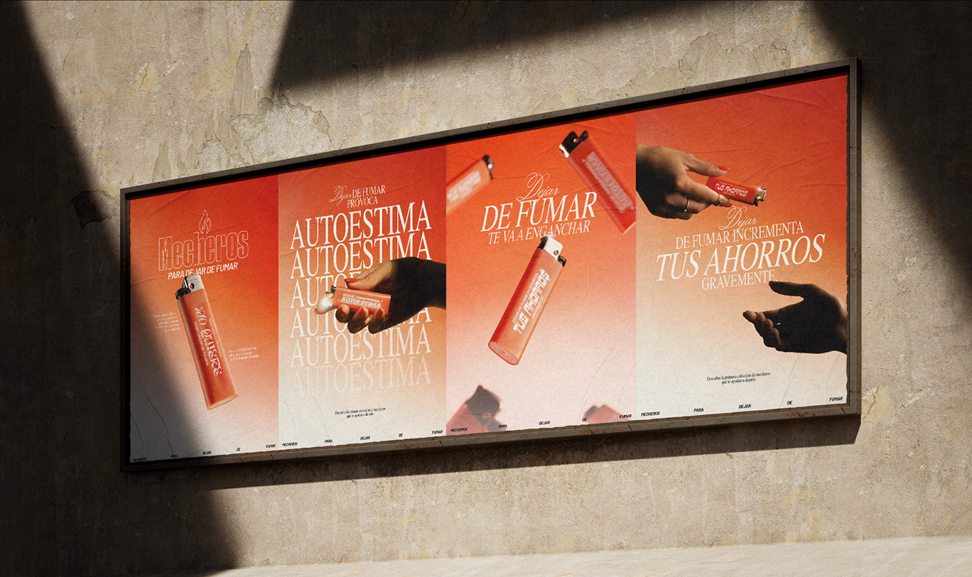 Advertising  design campaign smoking lighter tobacco art direction  typography   identity product design 