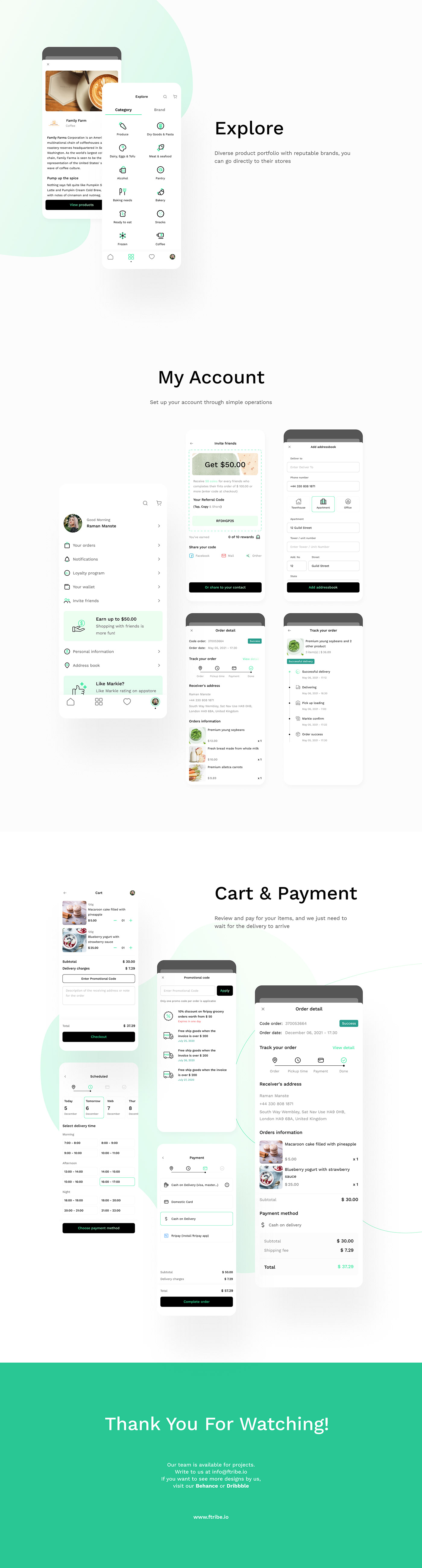 app Grocery market mobile store Supermarket UI ux