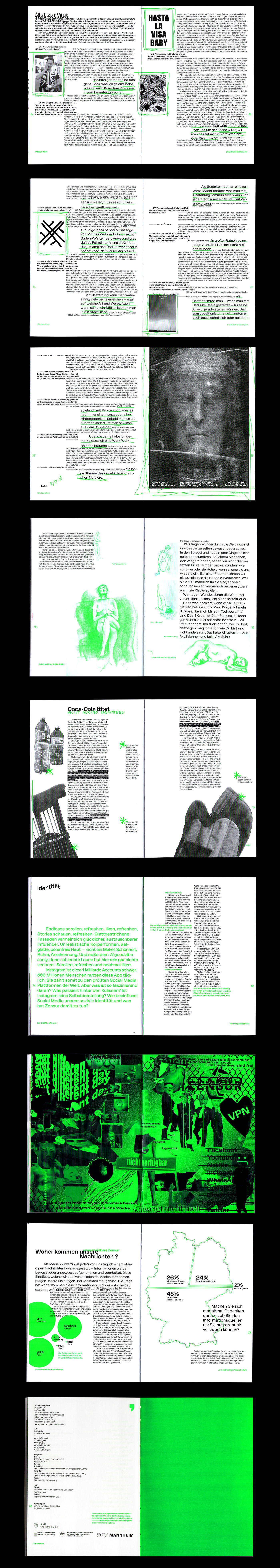 editorial graphic issue journalism   magazine neon pantone print interview Redaktion