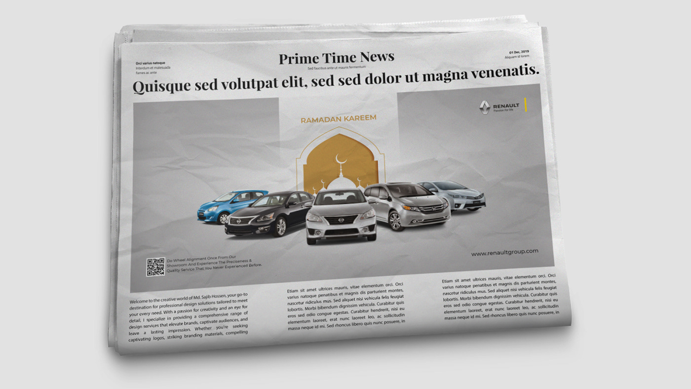 Advertising  ads press ad campaign graphic design  car advertising ramadan Creative Design automobile Newspaper Ad