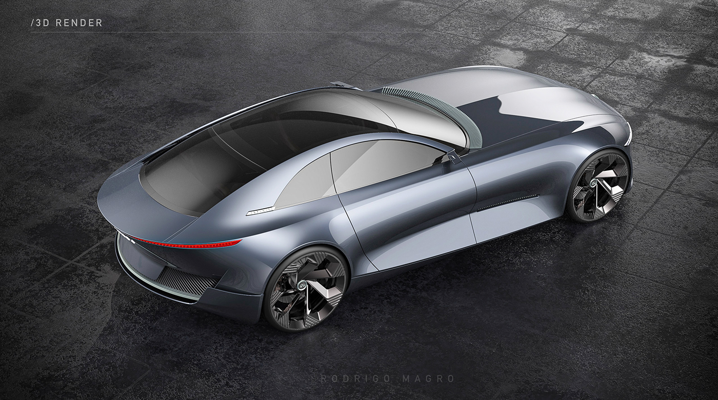 automotive   car concept design electric gt infiniti Render sketches Transport