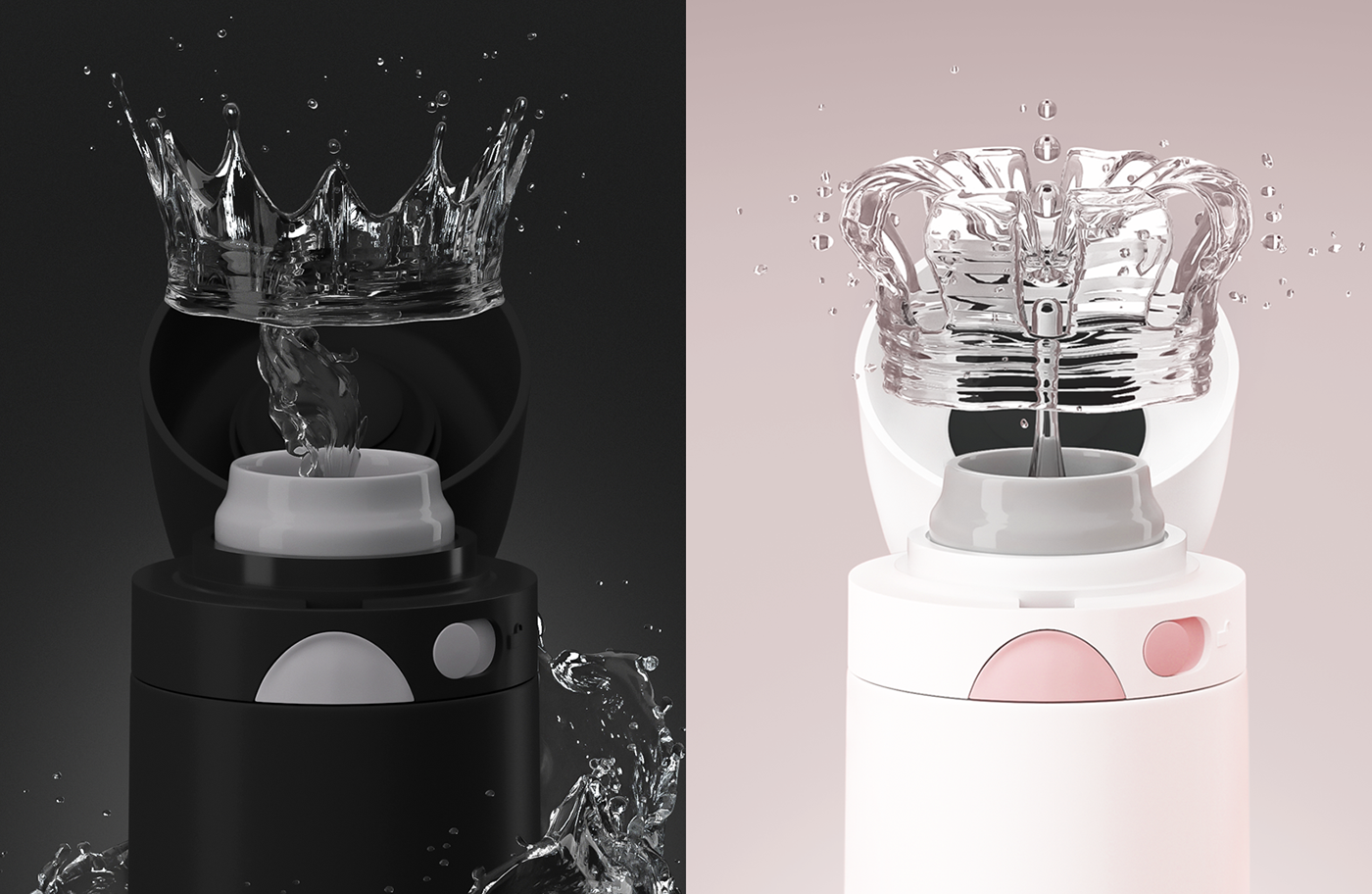 CGI key visual flask water royal crown 3D c4d modo octane