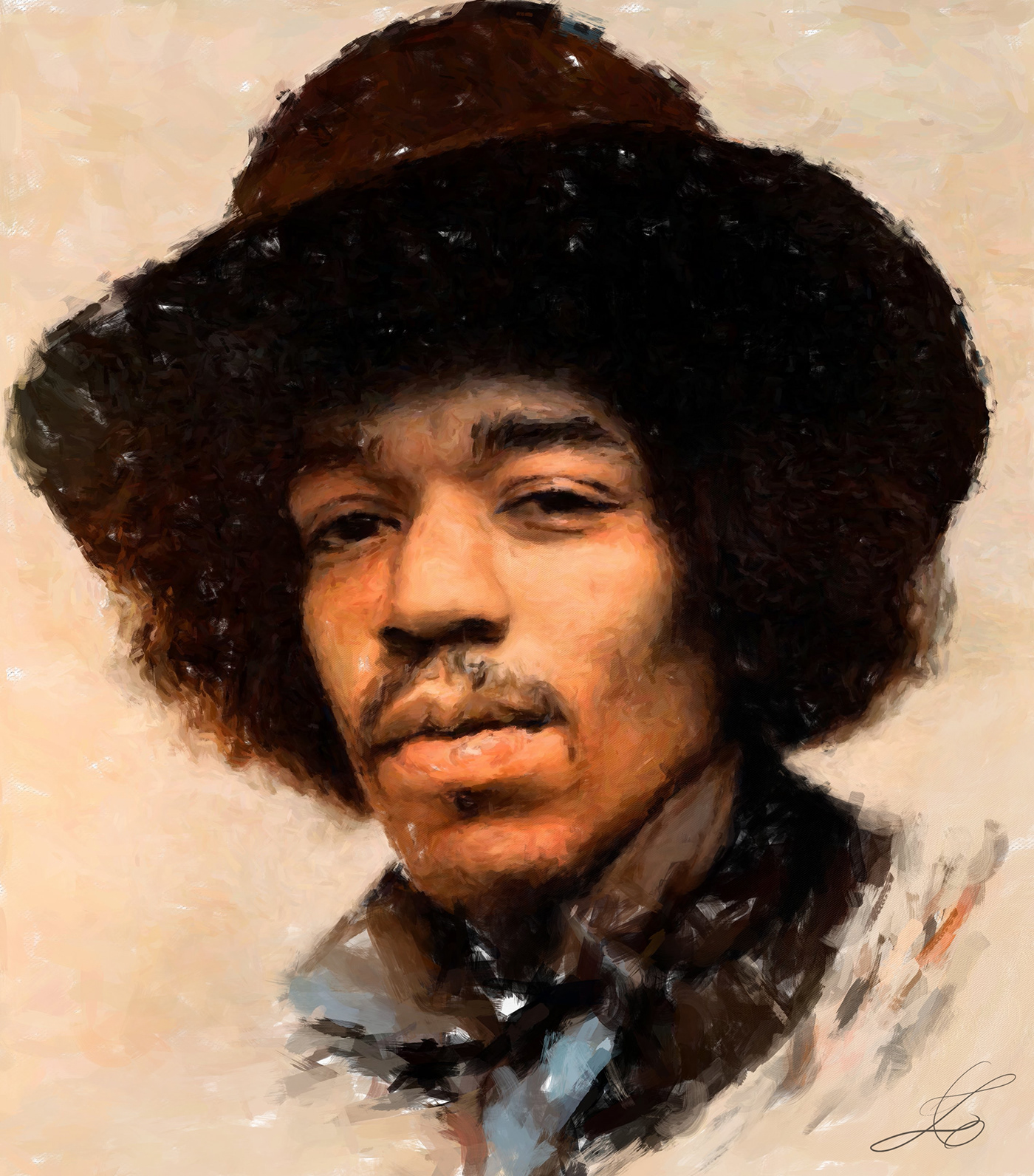 Jimi Hendrix portrait guitar Digital Art  ILLUSTRATION  Character design  Jimi Hendrix Portrait