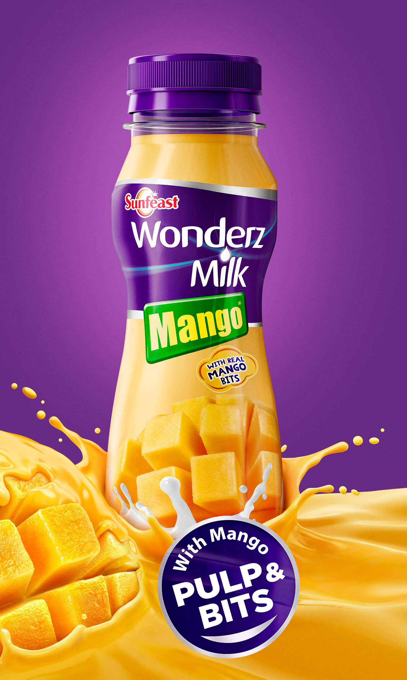 CGI Fruit Mango milk milkshake organic photoreal sunfeast  