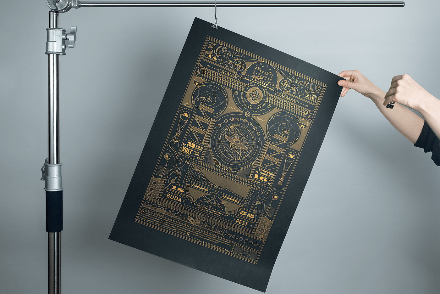 astronomy observatory Identity Design budapest hungary Icon silkscreen gold ink