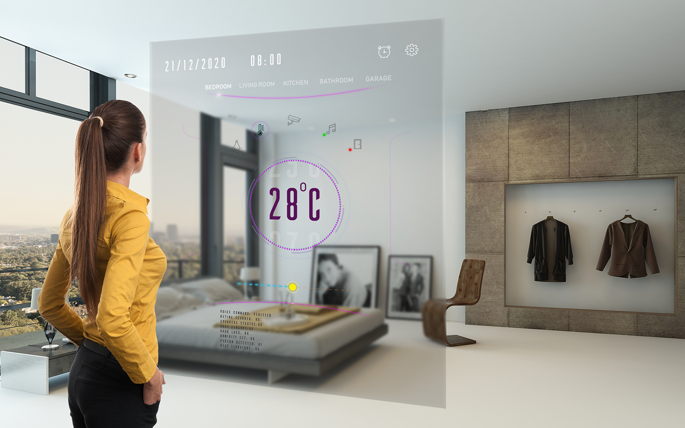 user interface augmented reality Futuristic interface Home Monitoring