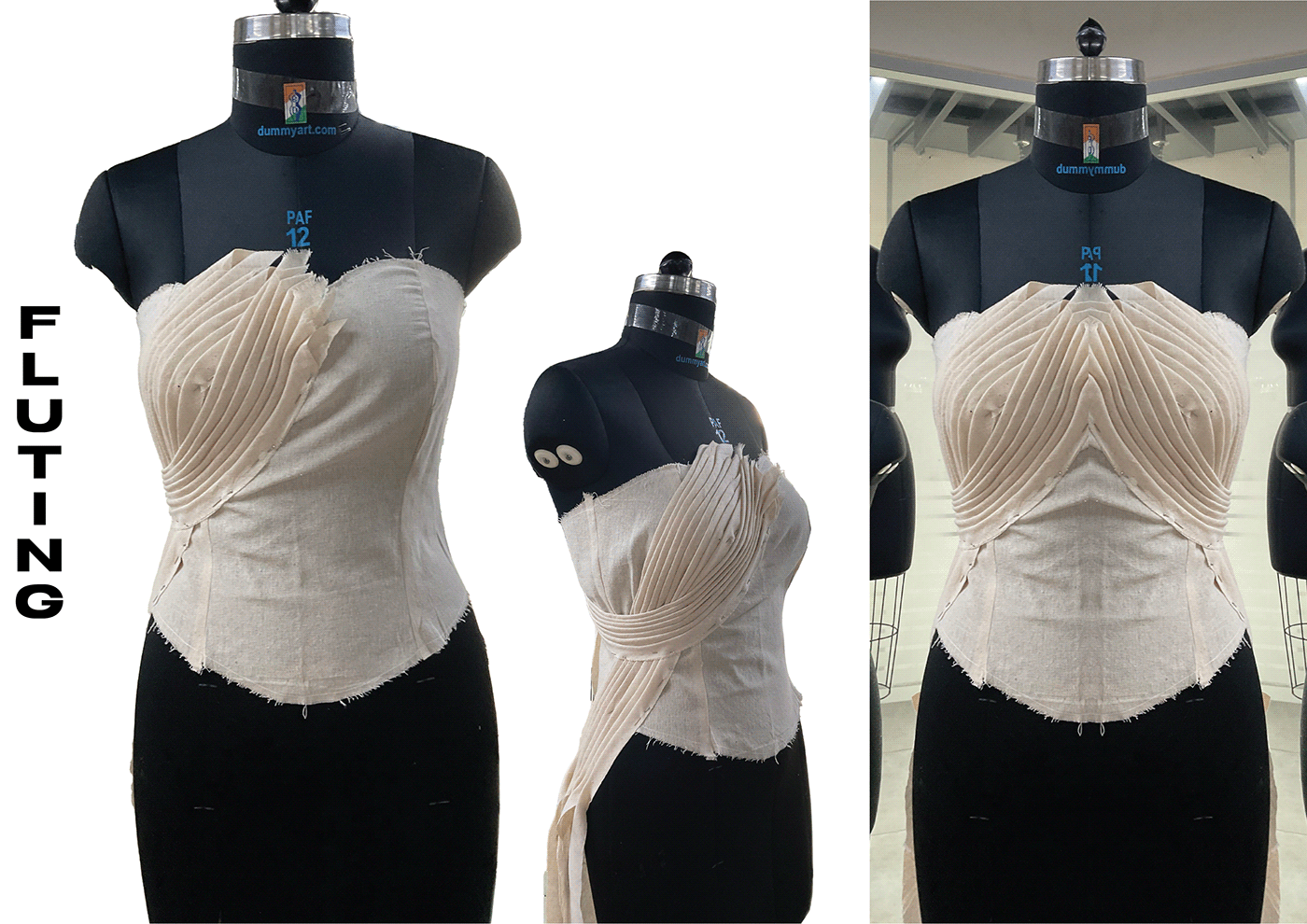 3D Cascades design draping draping fashion exploration fluting